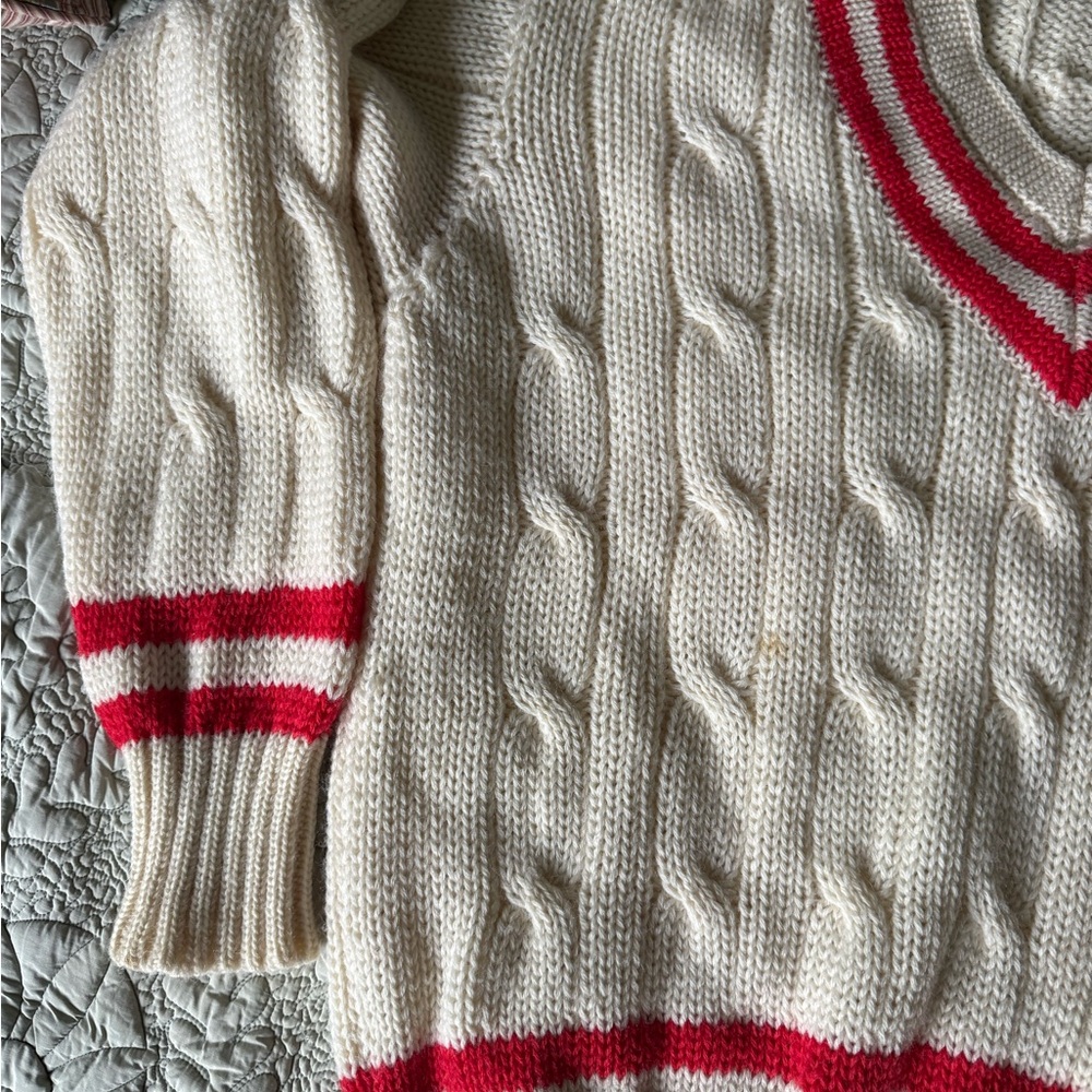 Smart Turnout London 100% Wool Cricket Rugby Sweater XL Preppy Made in the UK - Picture 4 of 6